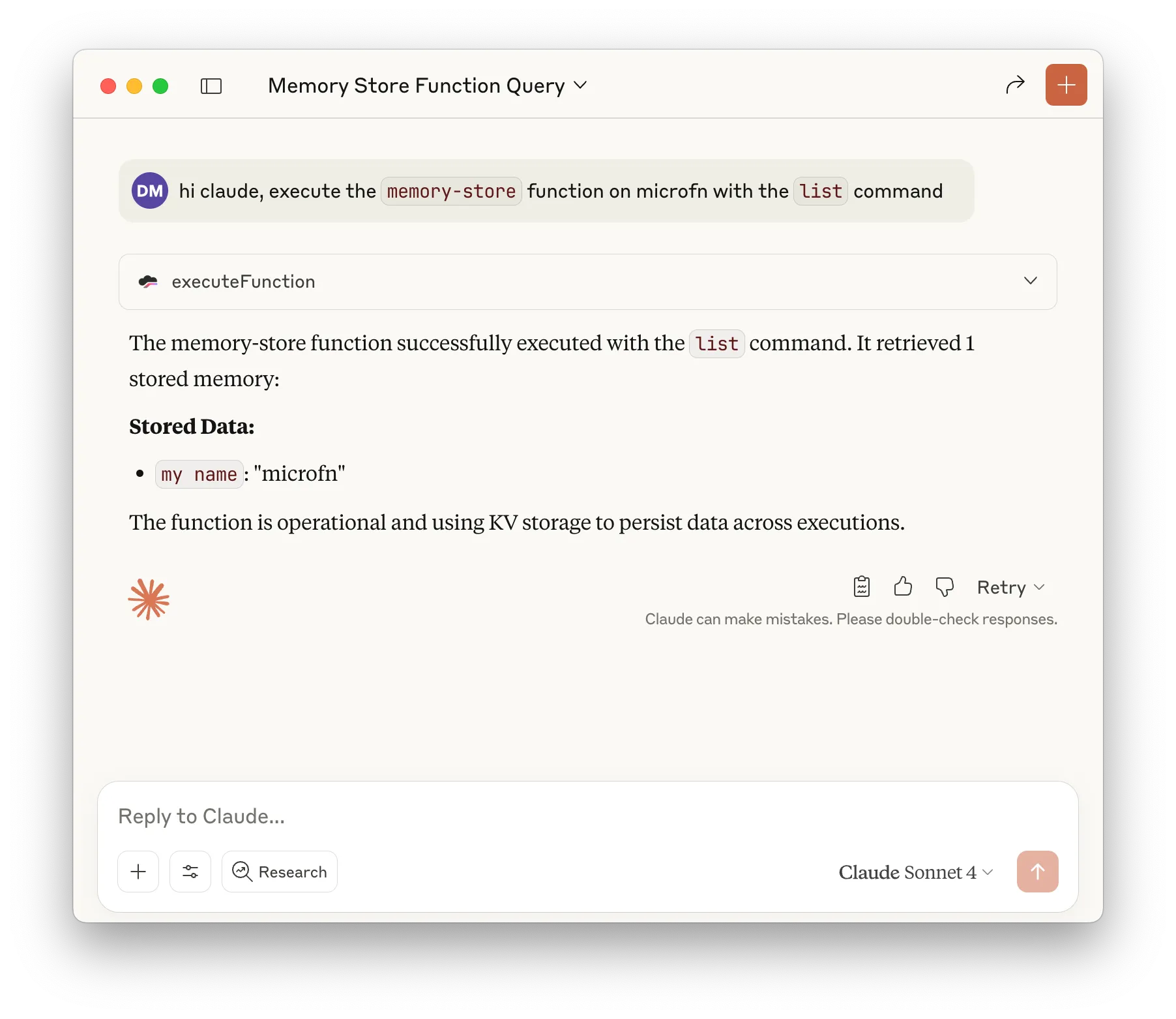 Claude using microfn